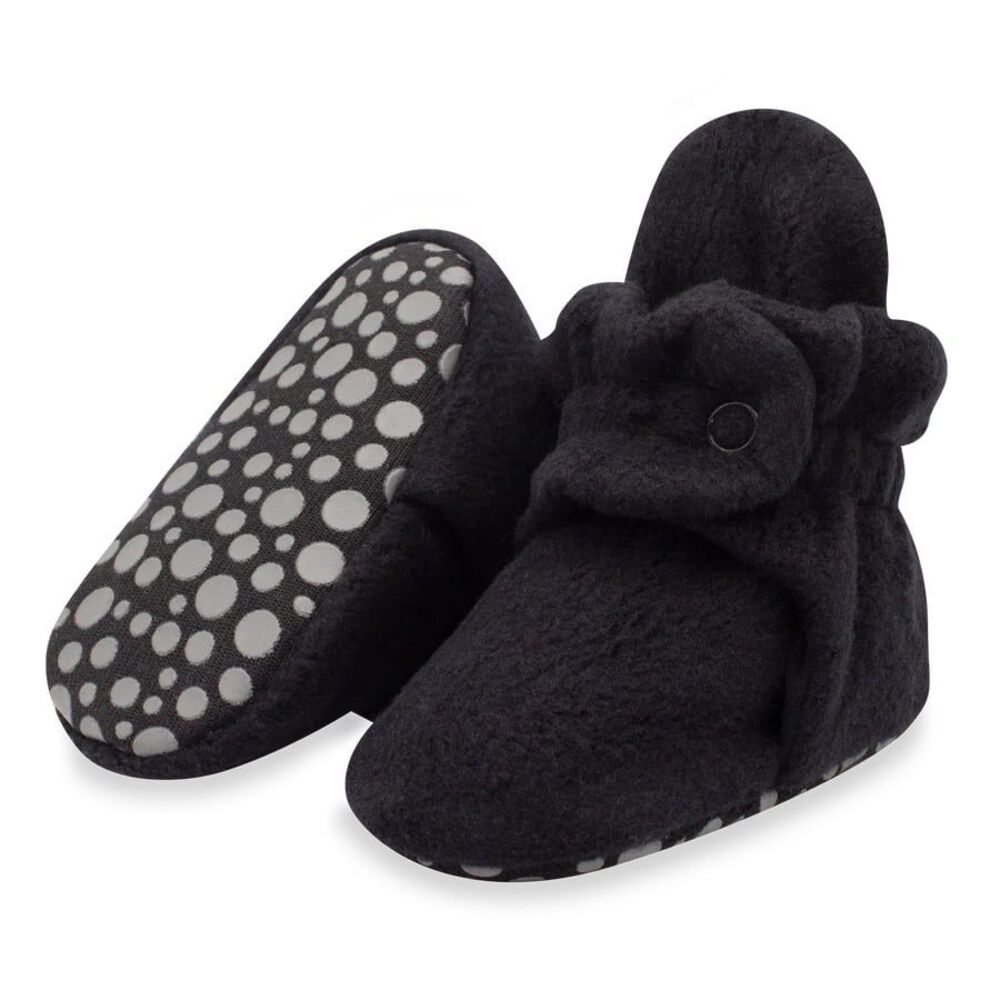 Zutano Fleece Gripper Bootie. Black, Size 12M